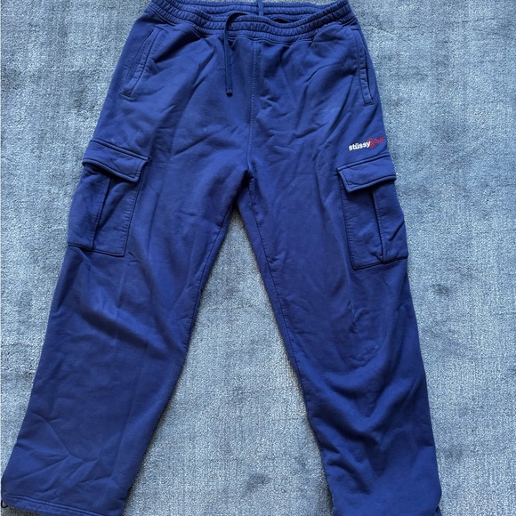 Stussy Navy Wide Sweatpants - Picture 2 of 4